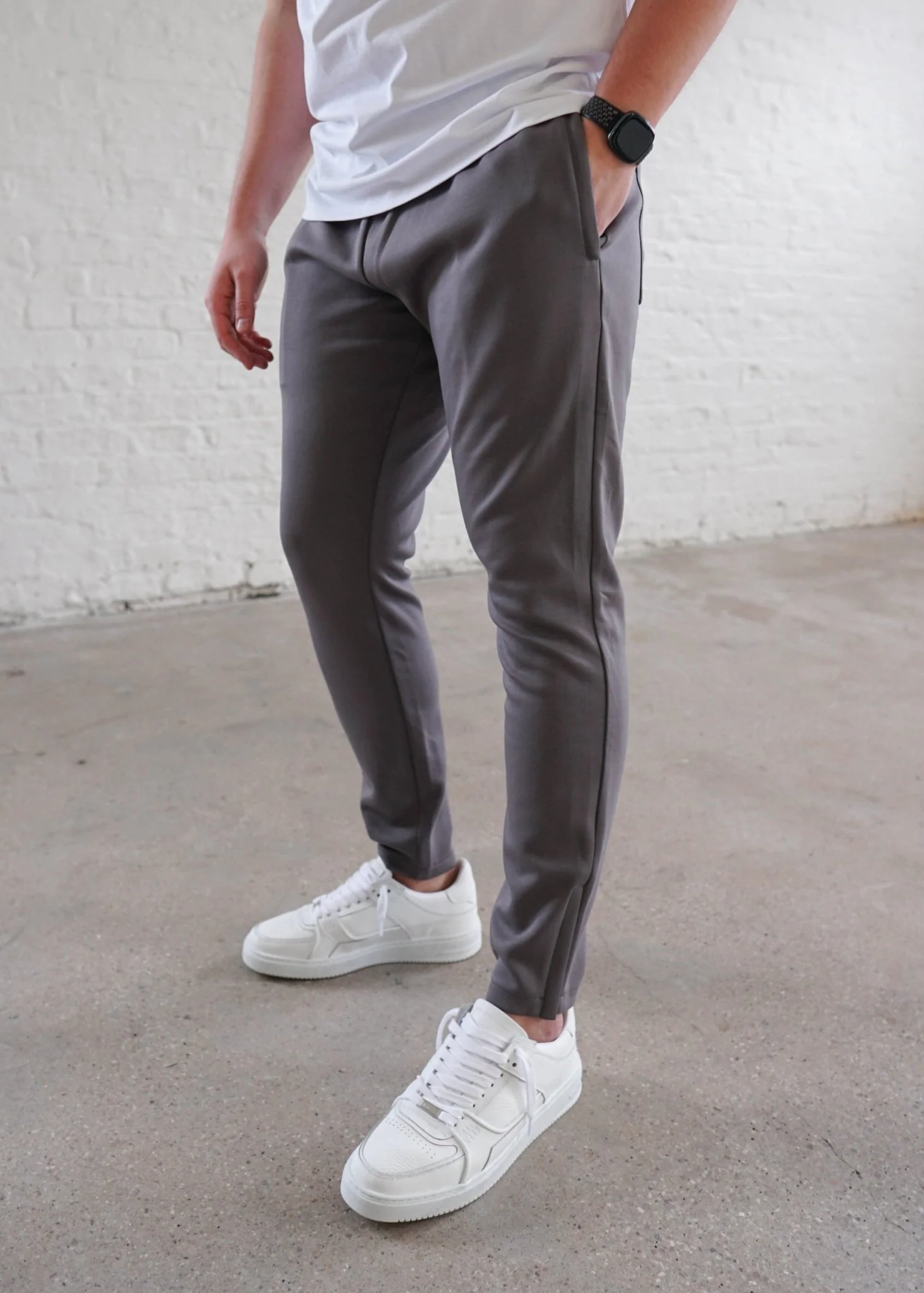 Luxe Aura Joggers In Mid Grey - Image 4