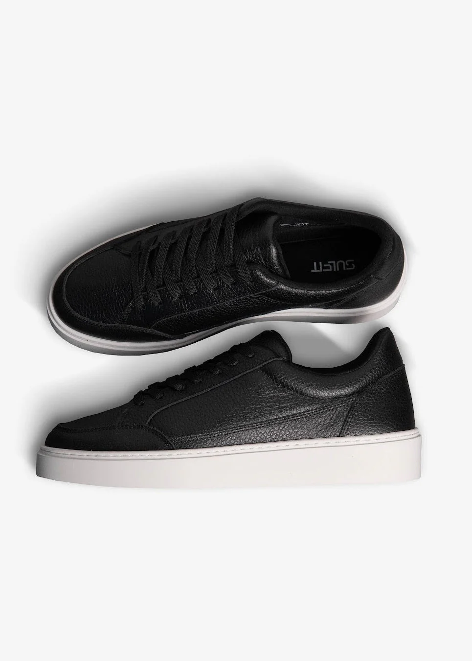 Premium Leather Trainer In Black/White - Image 9