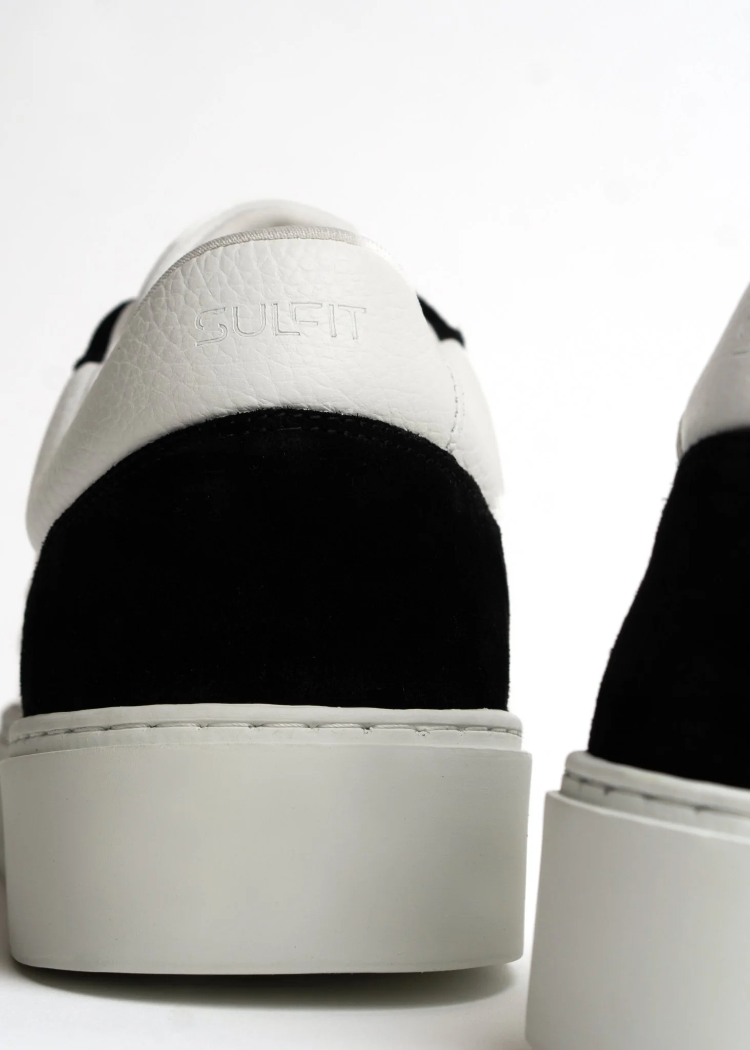 Premium Leather Trainer In White/Black Suede - Image 17