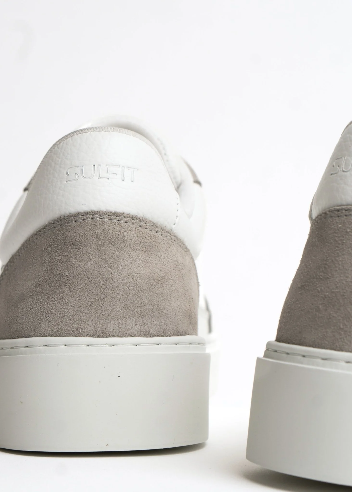 Premium Leather Trainer In White/Grey - Image 15