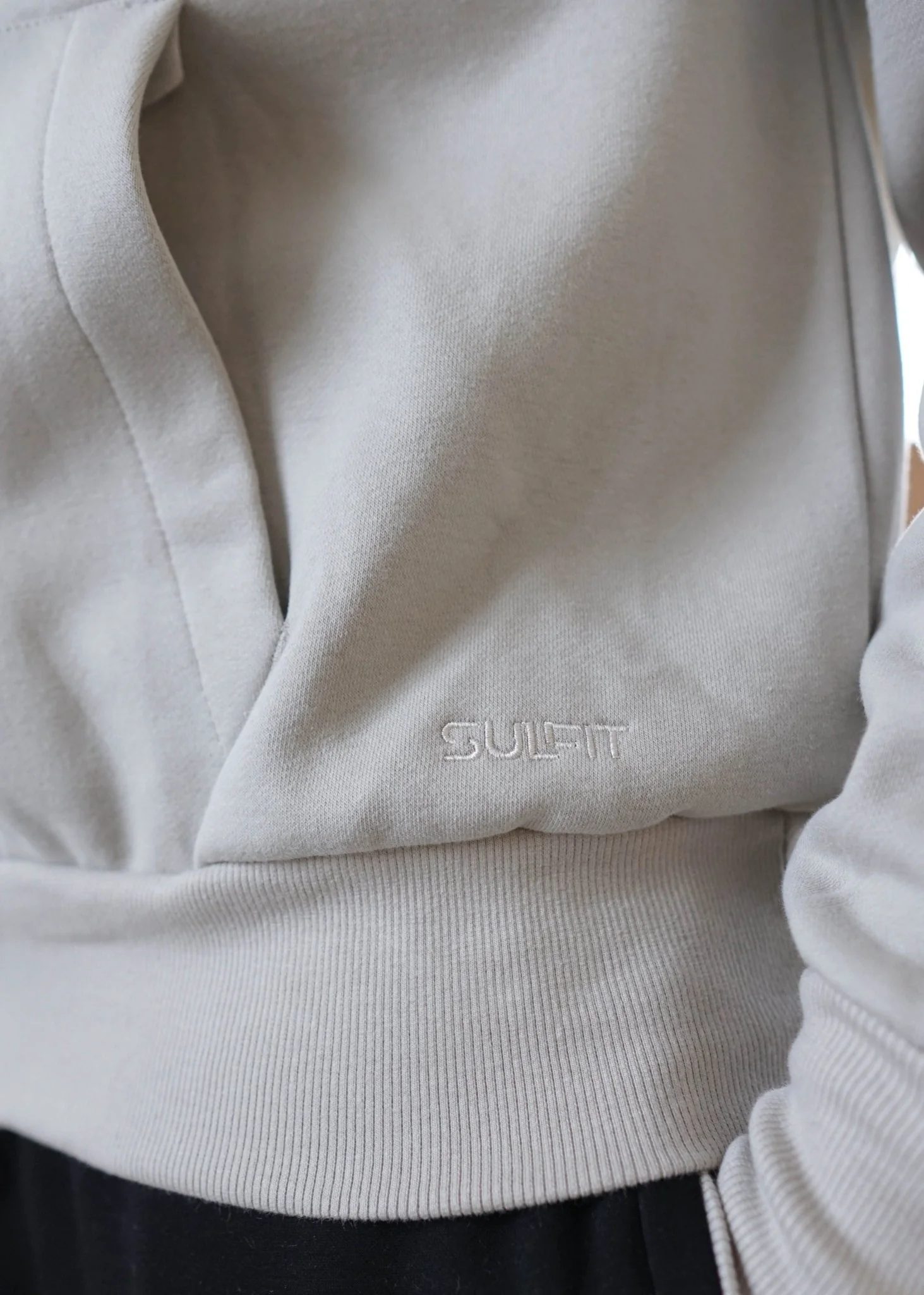 Premium Relaxed Zip Hoodie In Stone - Image 3