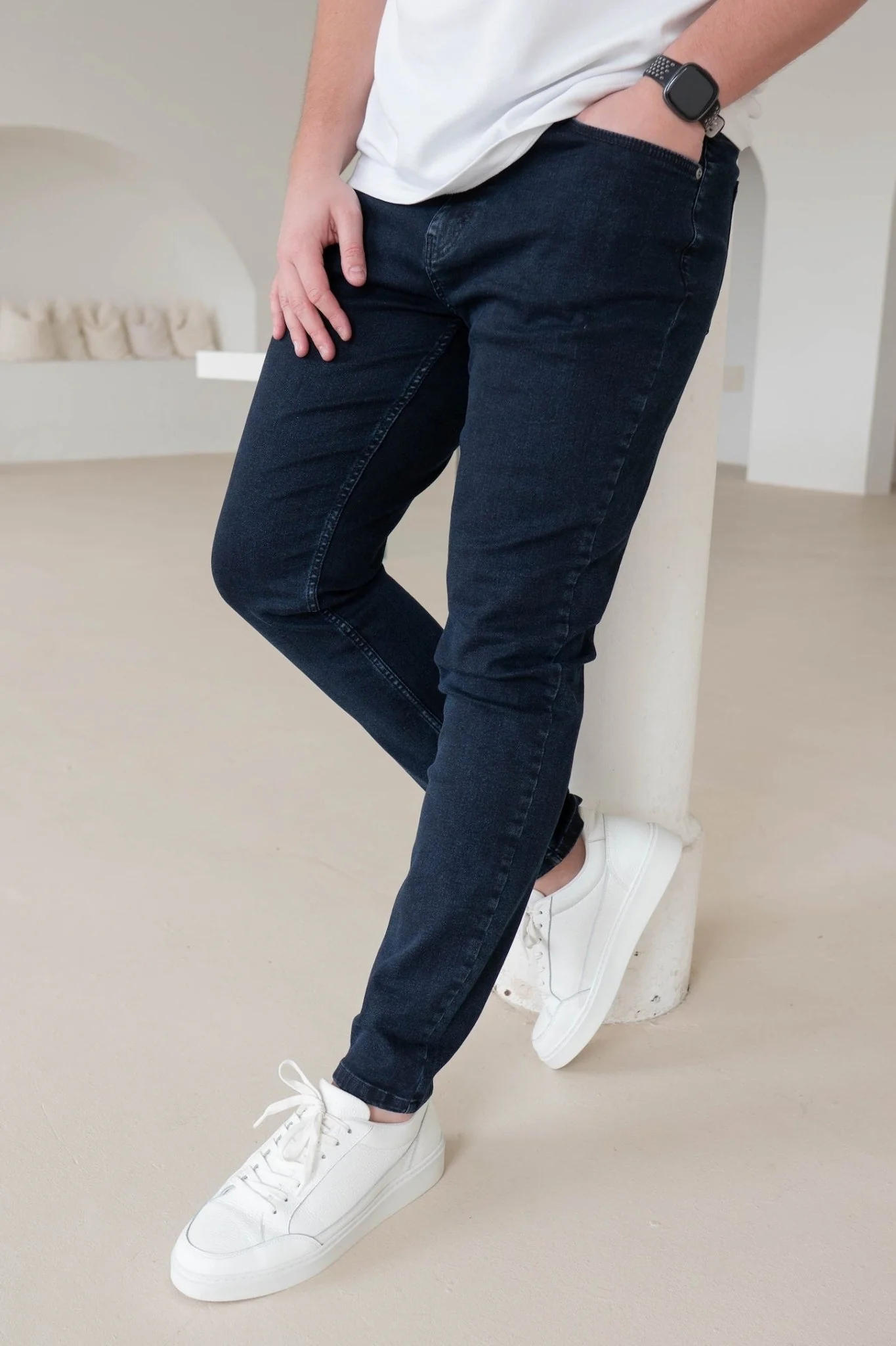 Slim Comfort Jeans In Navy Blue - Image 7