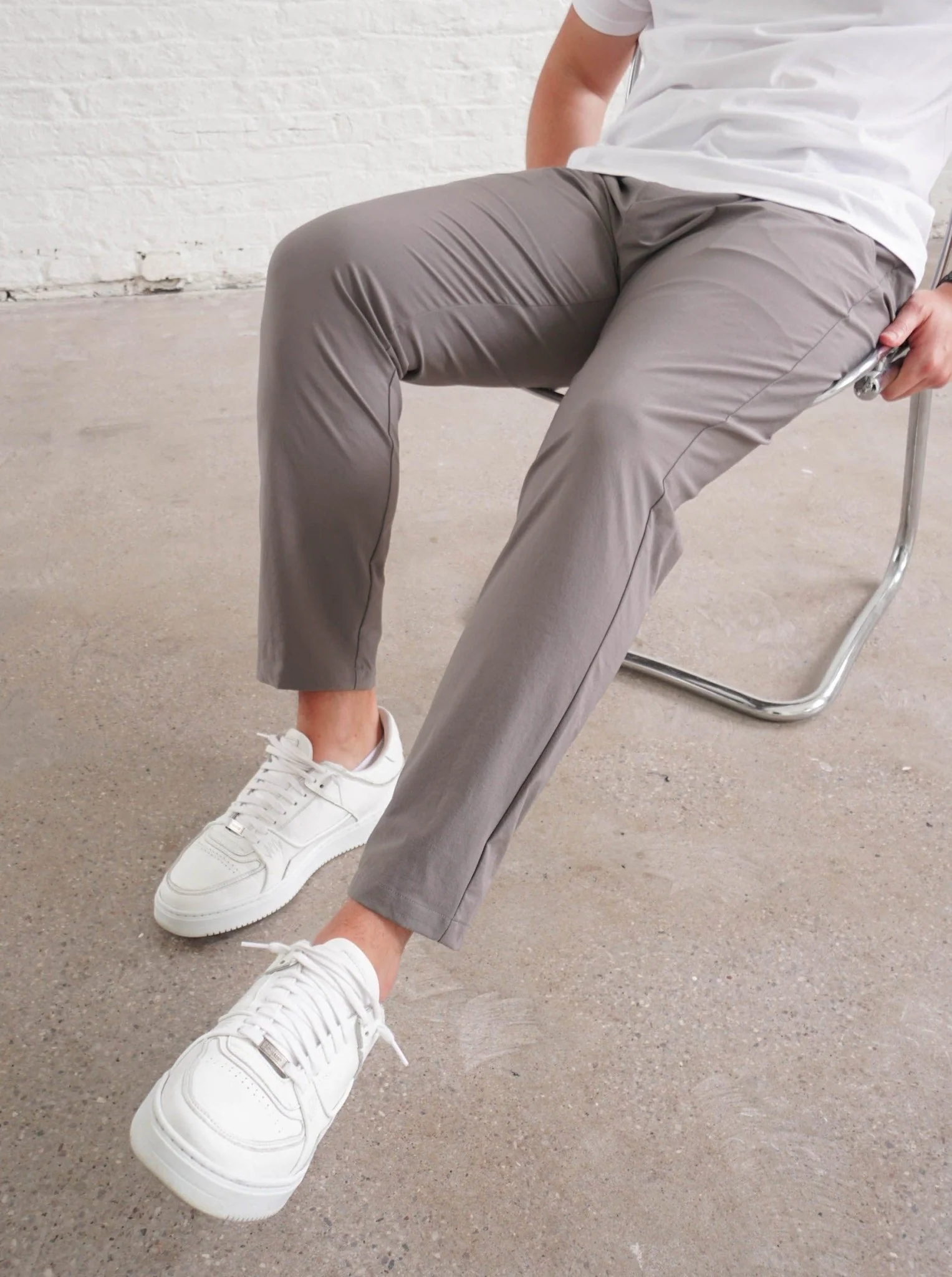 Smart Stretch Trouser In Light Grey - Image 10