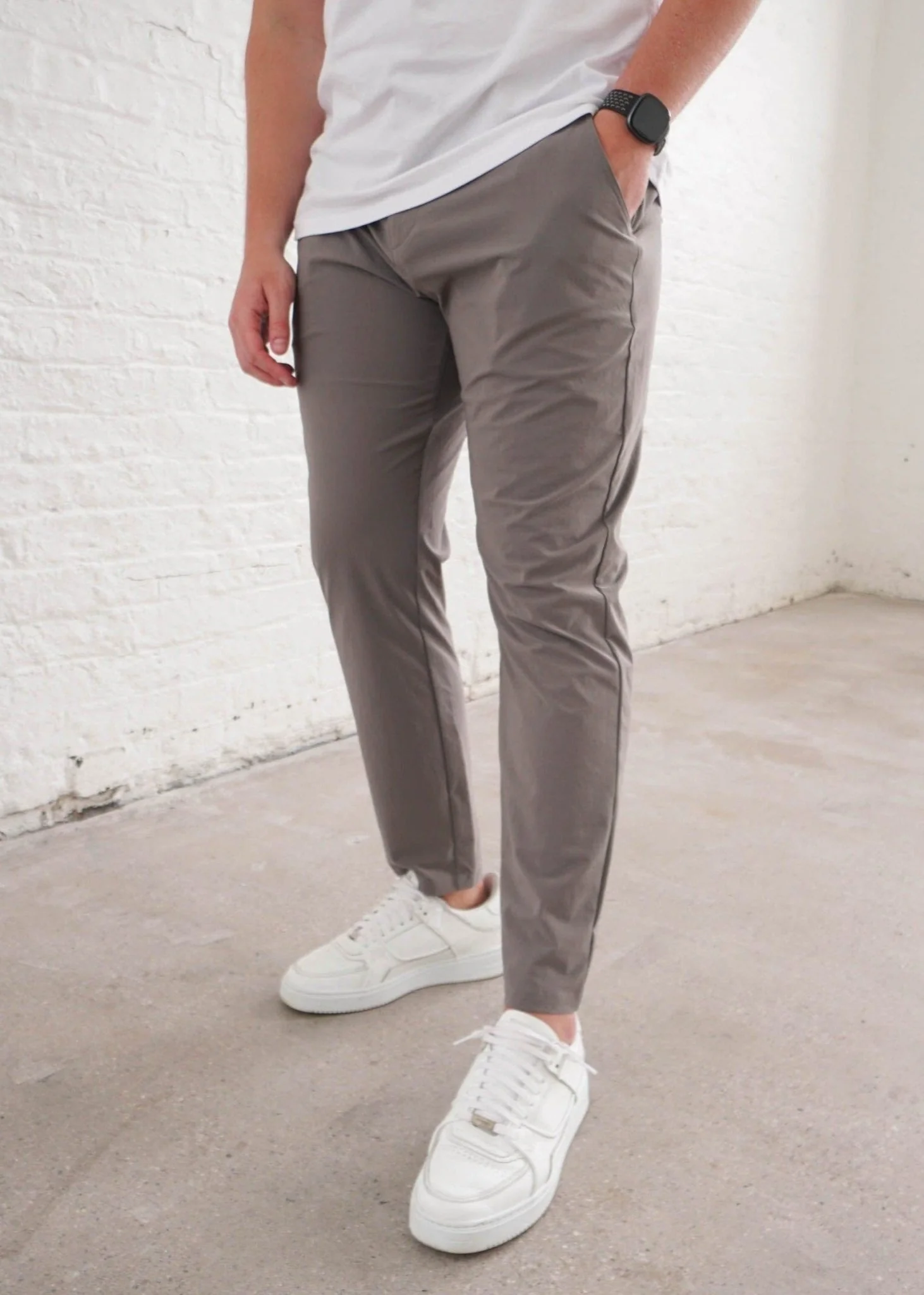 Smart Stretch Trouser In Light Grey - Image 3