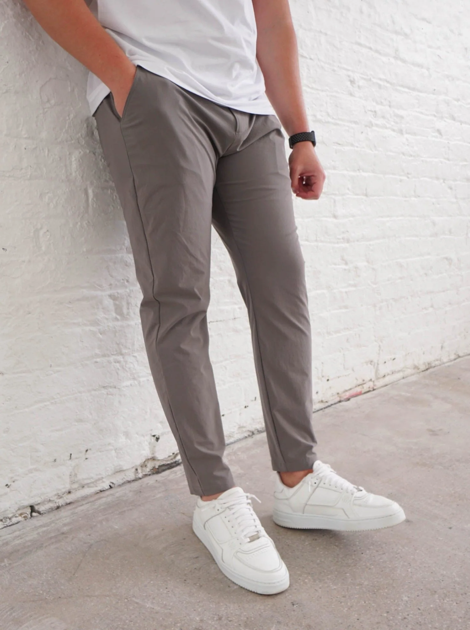 Smart Stretch Trouser In Light Grey - Image 4