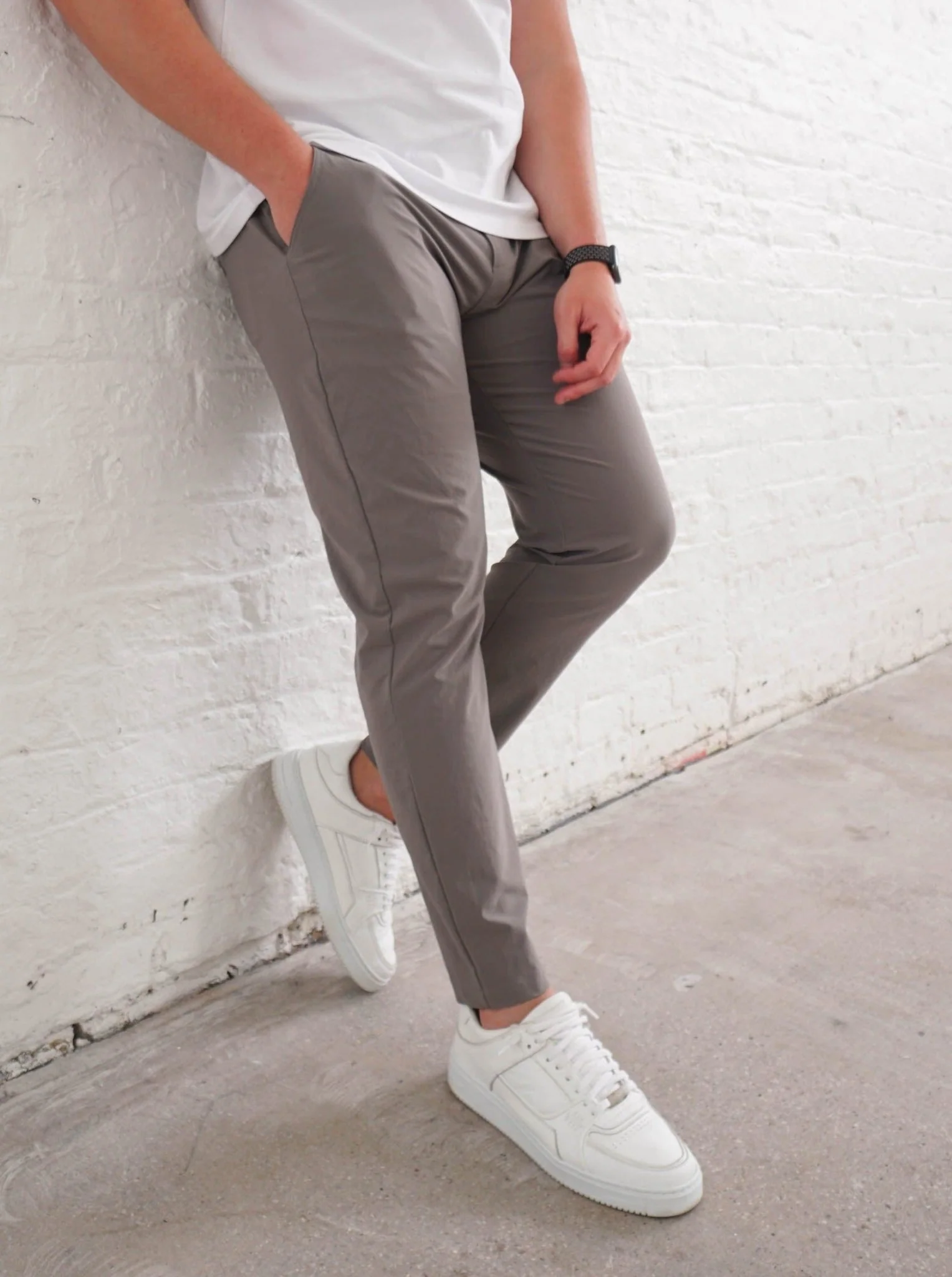 Smart Stretch Trouser In Light Grey - Image 5
