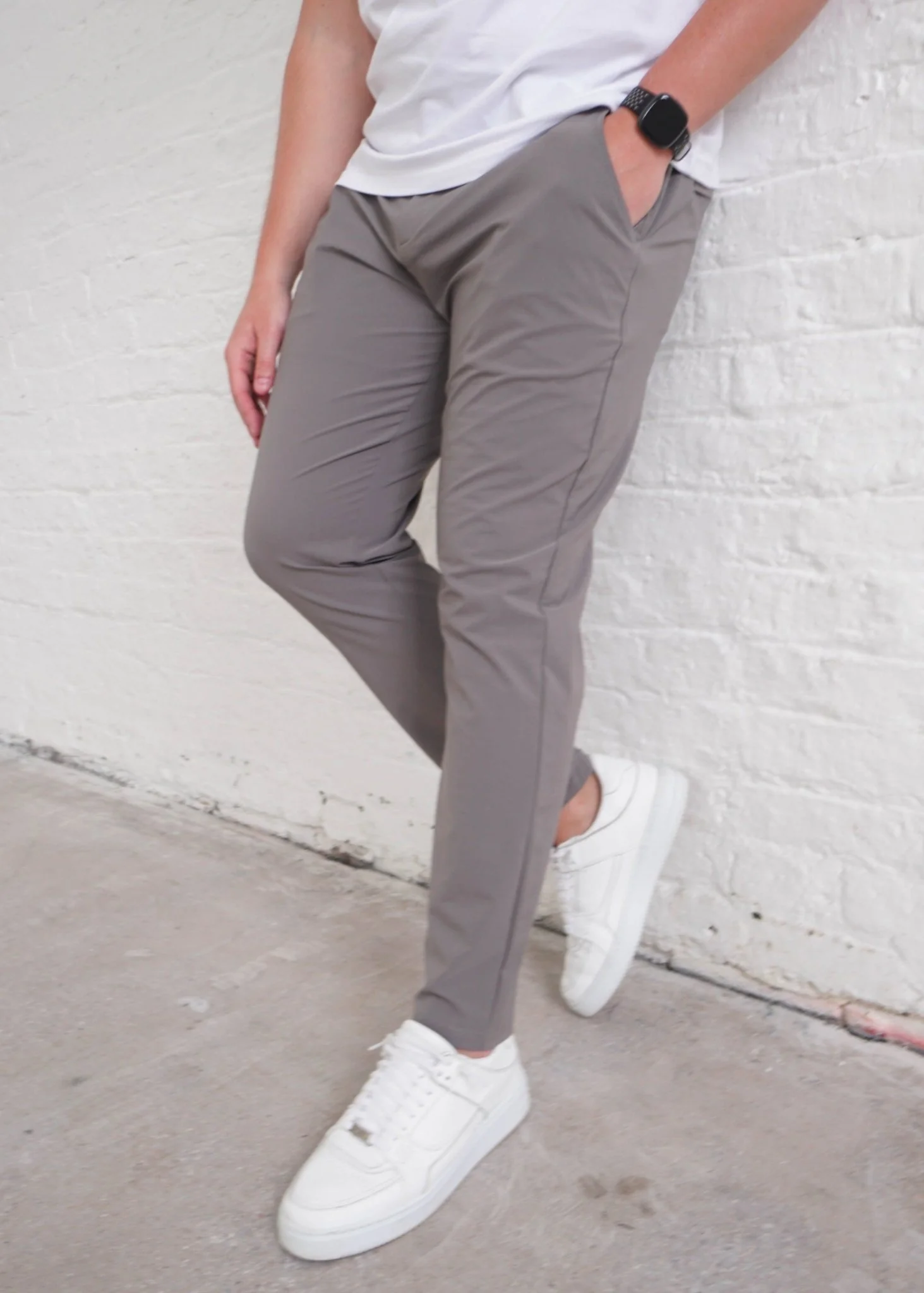 Smart Stretch Trouser In Light Grey - Image 6