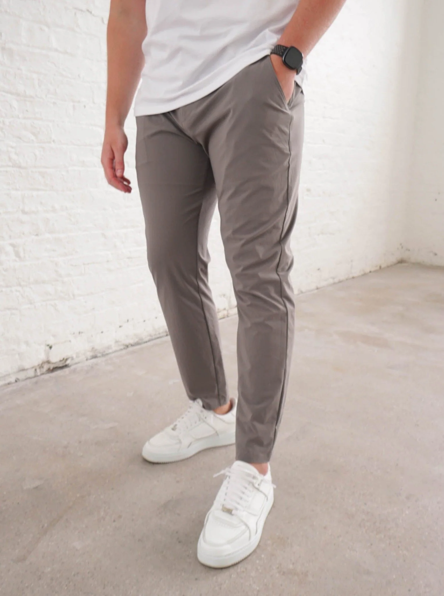 Smart Stretch Trouser In Light Grey - Image 7