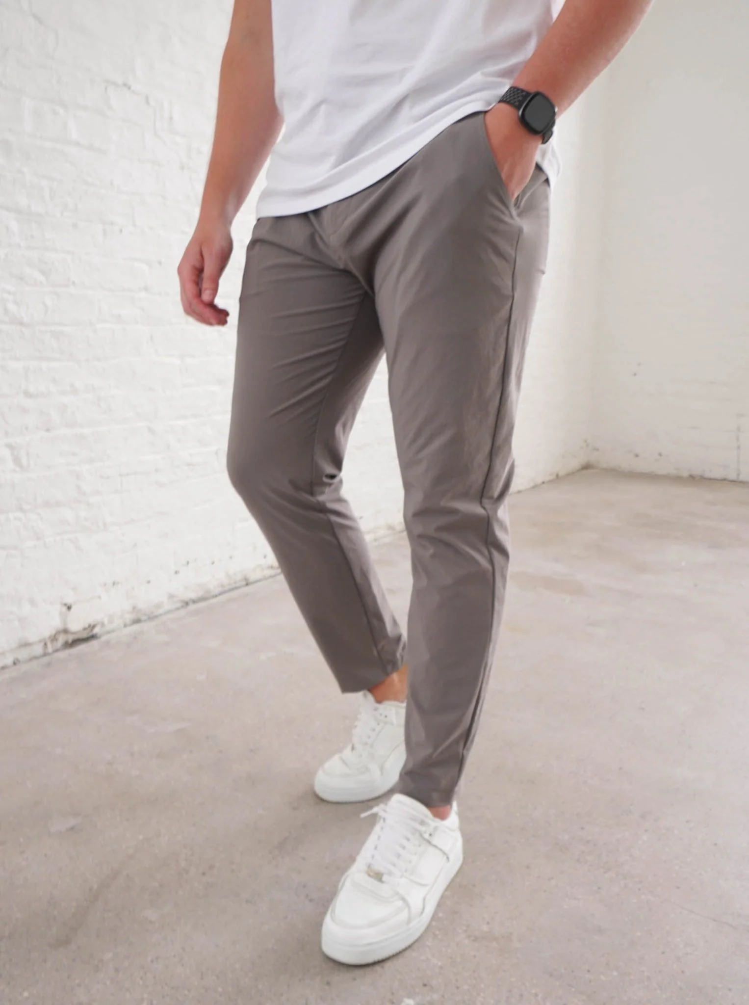 Smart Stretch Trouser In Light Grey - Image 8