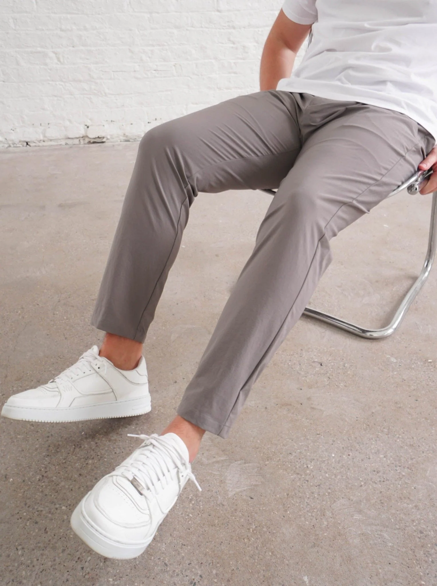 Smart Stretch Trouser In Light Grey - Image 9