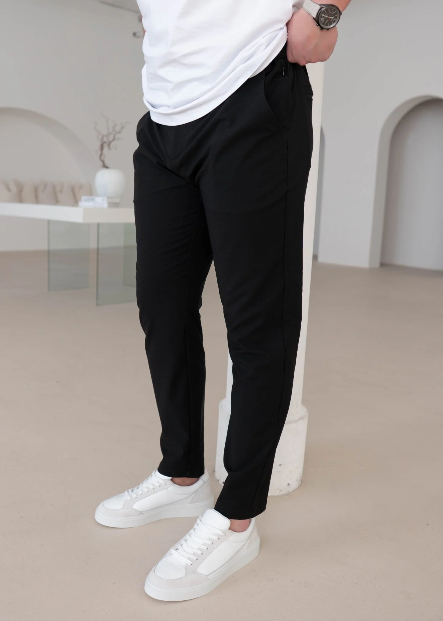 Smart Stretch Trousers In Black 3 Pack - Image 3