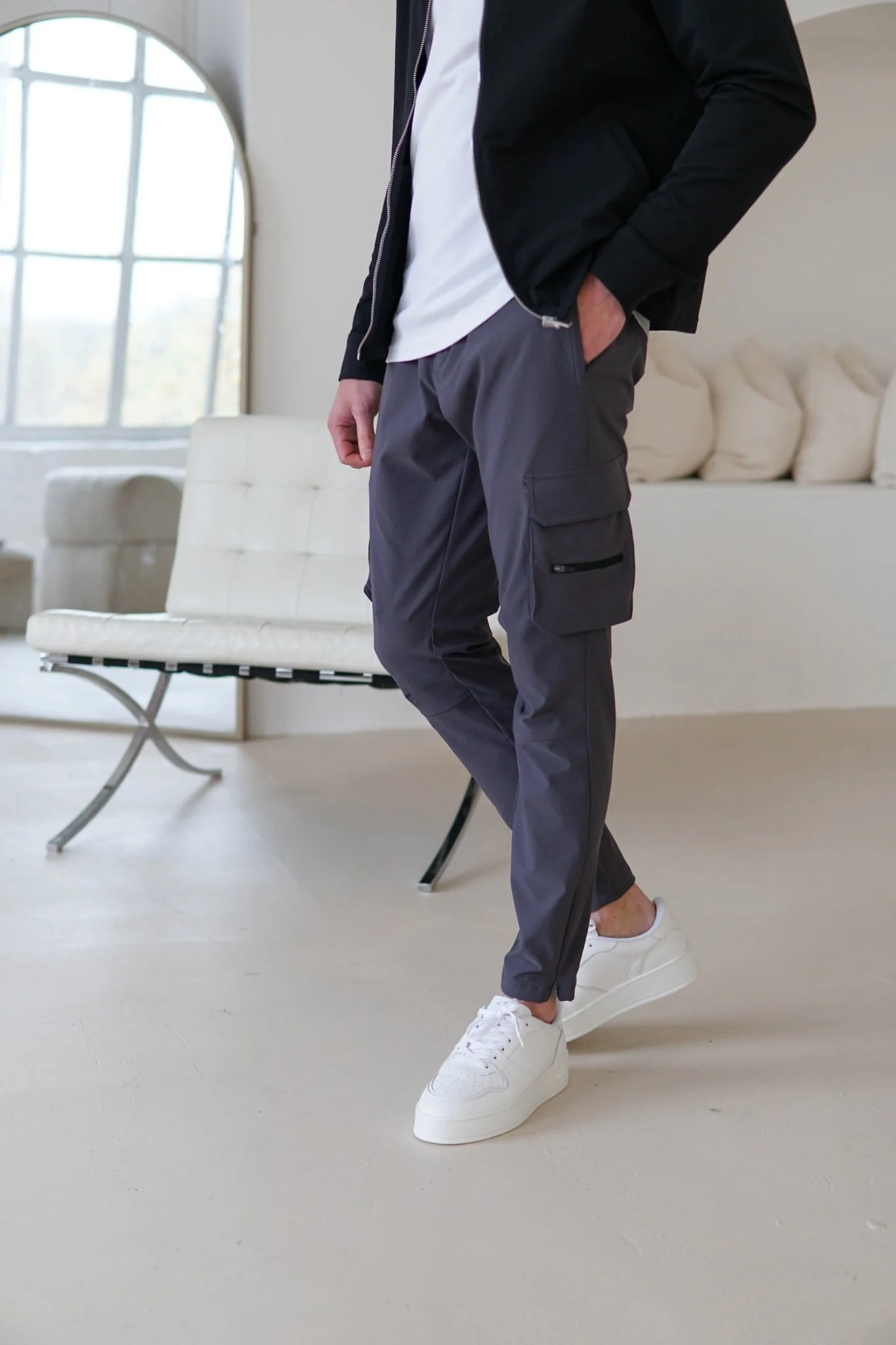 Tech Stretch Cargo Pant In Charcoal - Image 4