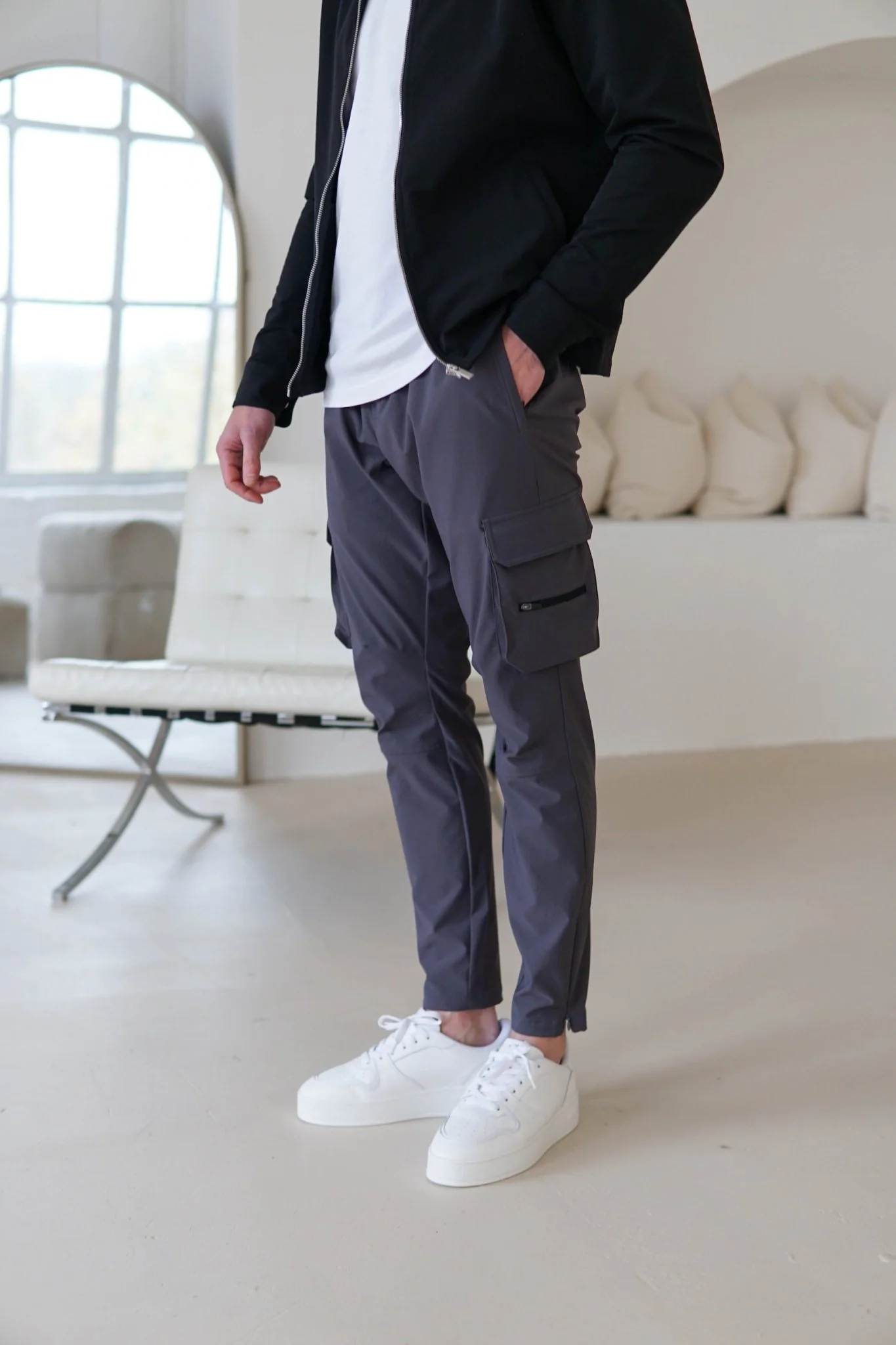 Tech Stretch Cargo Pant In Charcoal - Image 6